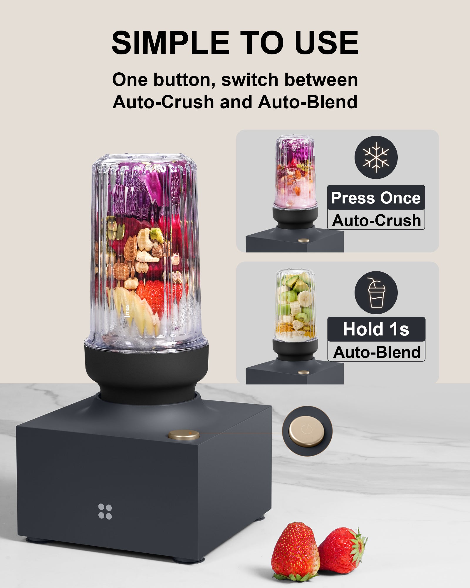 iCucina® Cubetto Personal Blender 1000W - Black