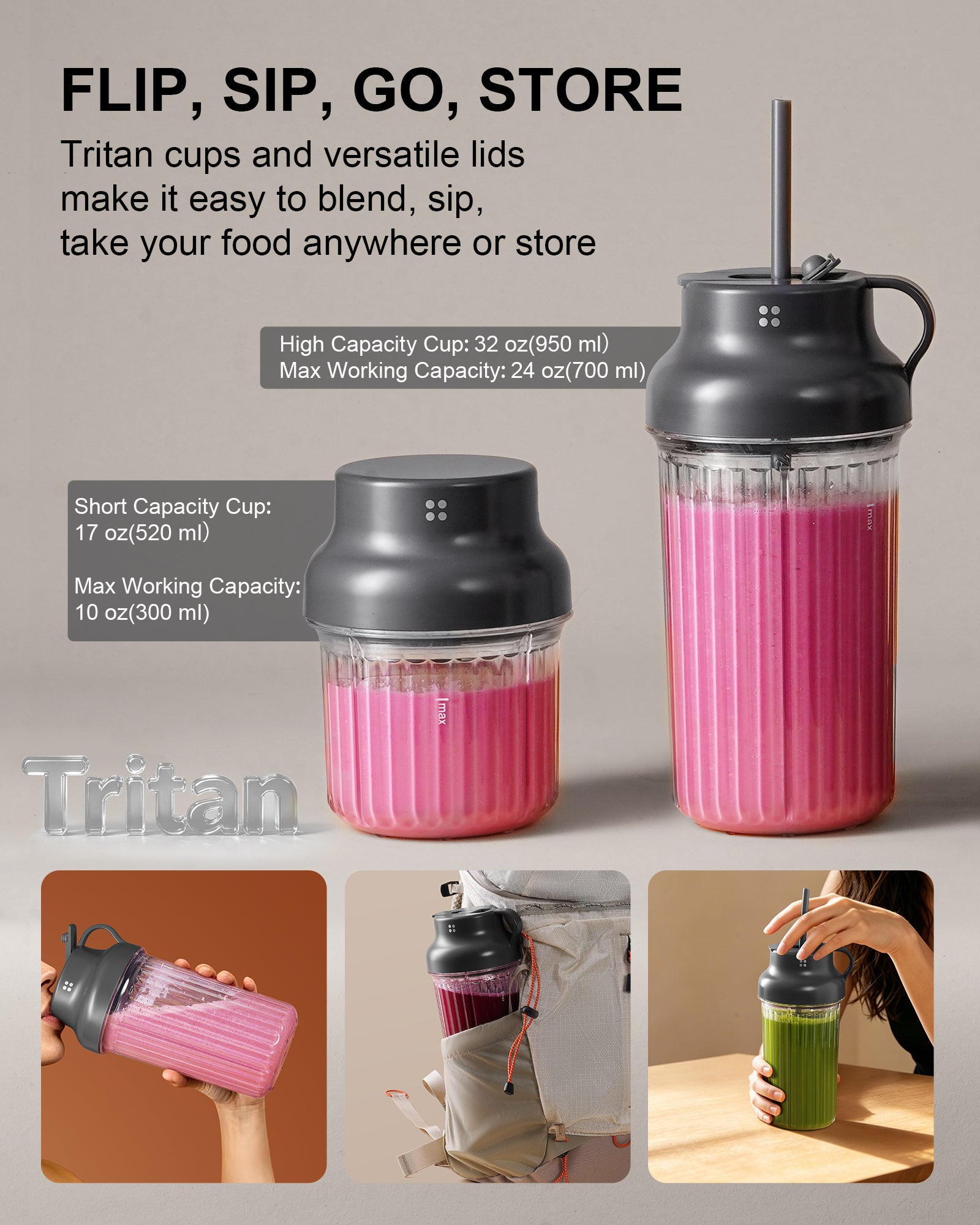 iCucina® Cubetto Personal Blender 1000W - Black