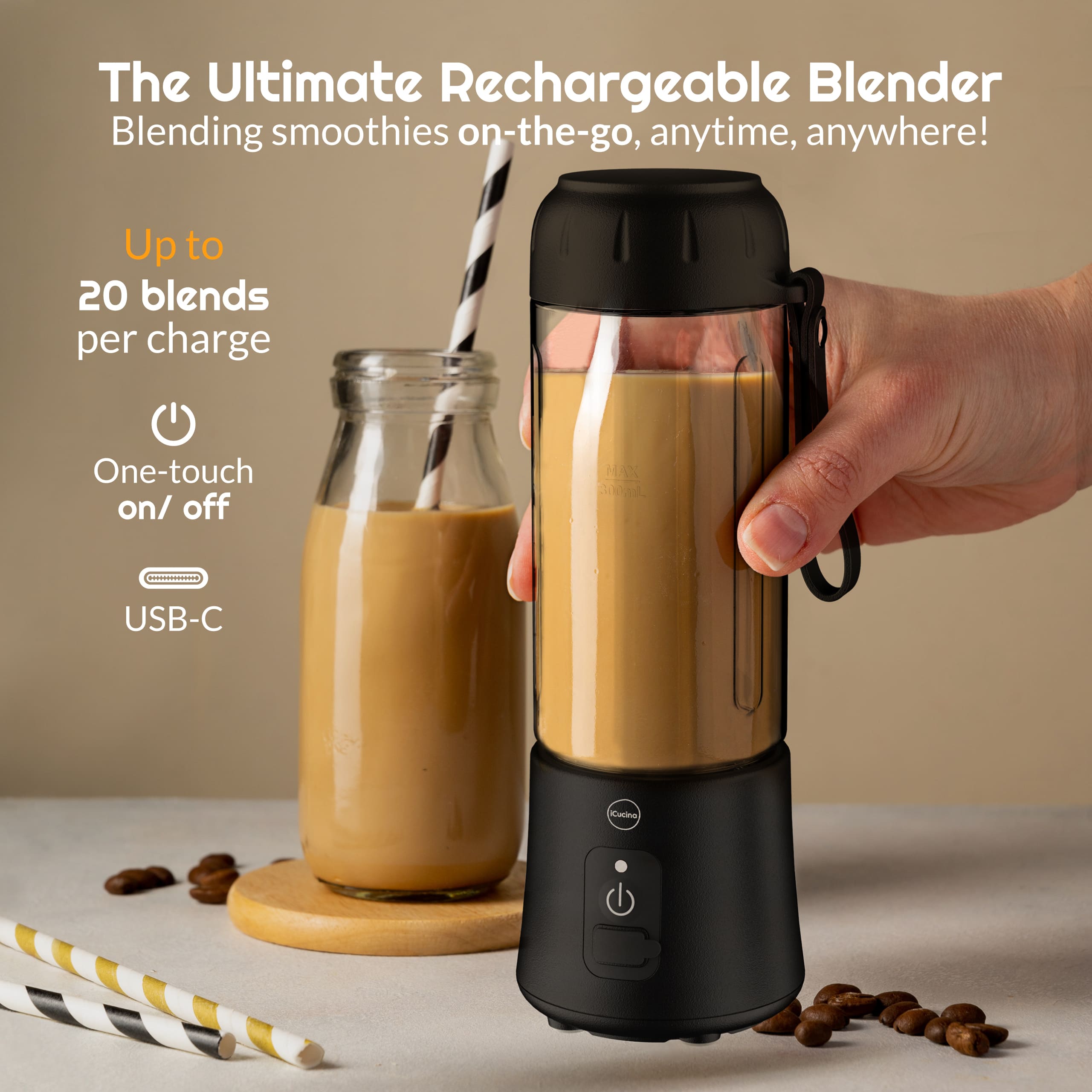 iCucina® Portable Rechargeable Blender