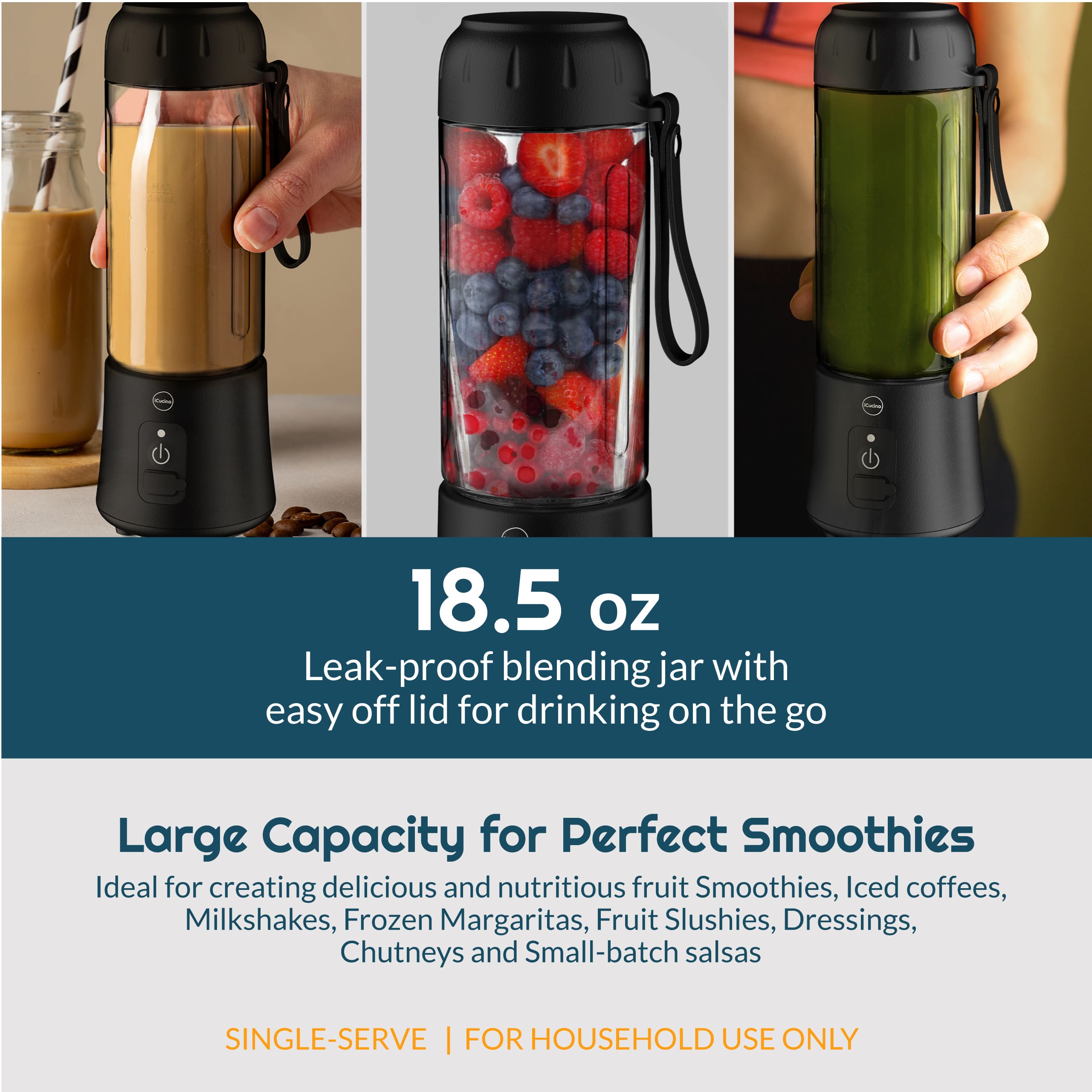 iCucina® Portable Rechargeable Blender