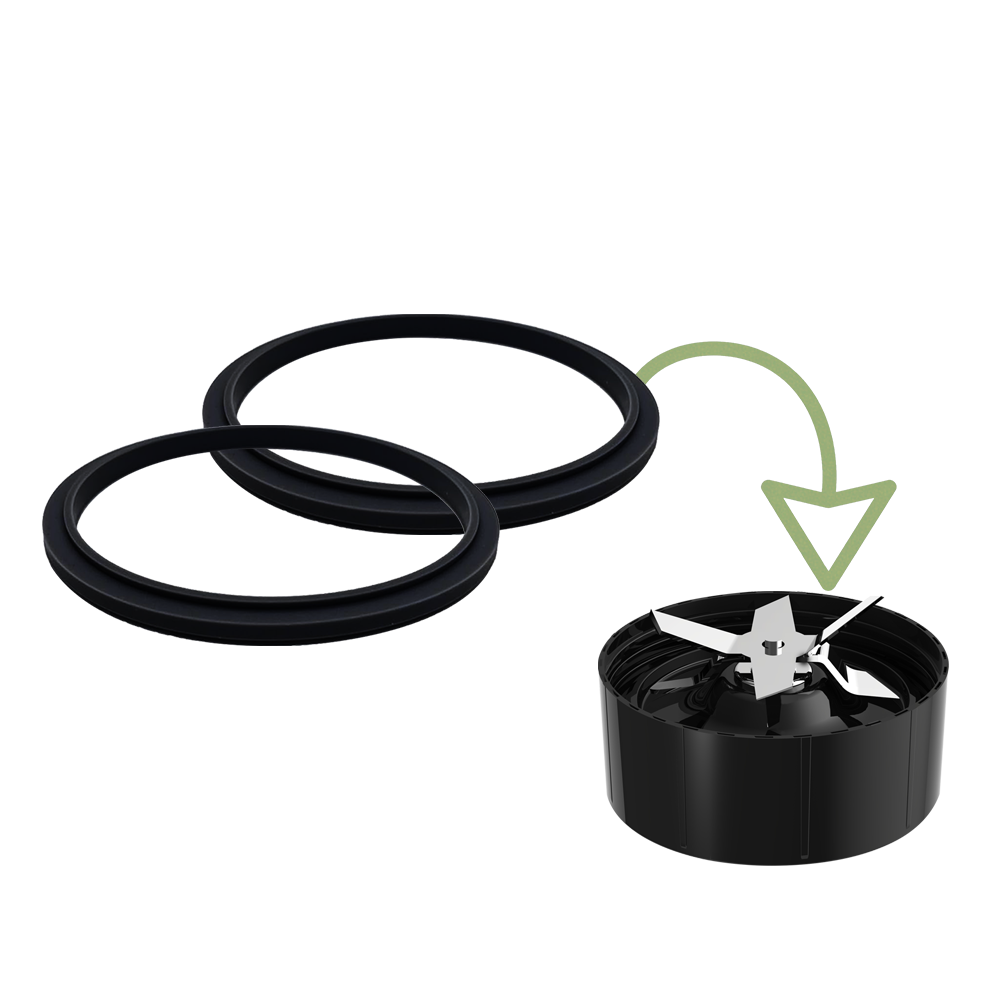 iCucina® Professional Plus Blender O Rings for Blender Blade, 2 Pack, Replacement Seal Rings Gaskets