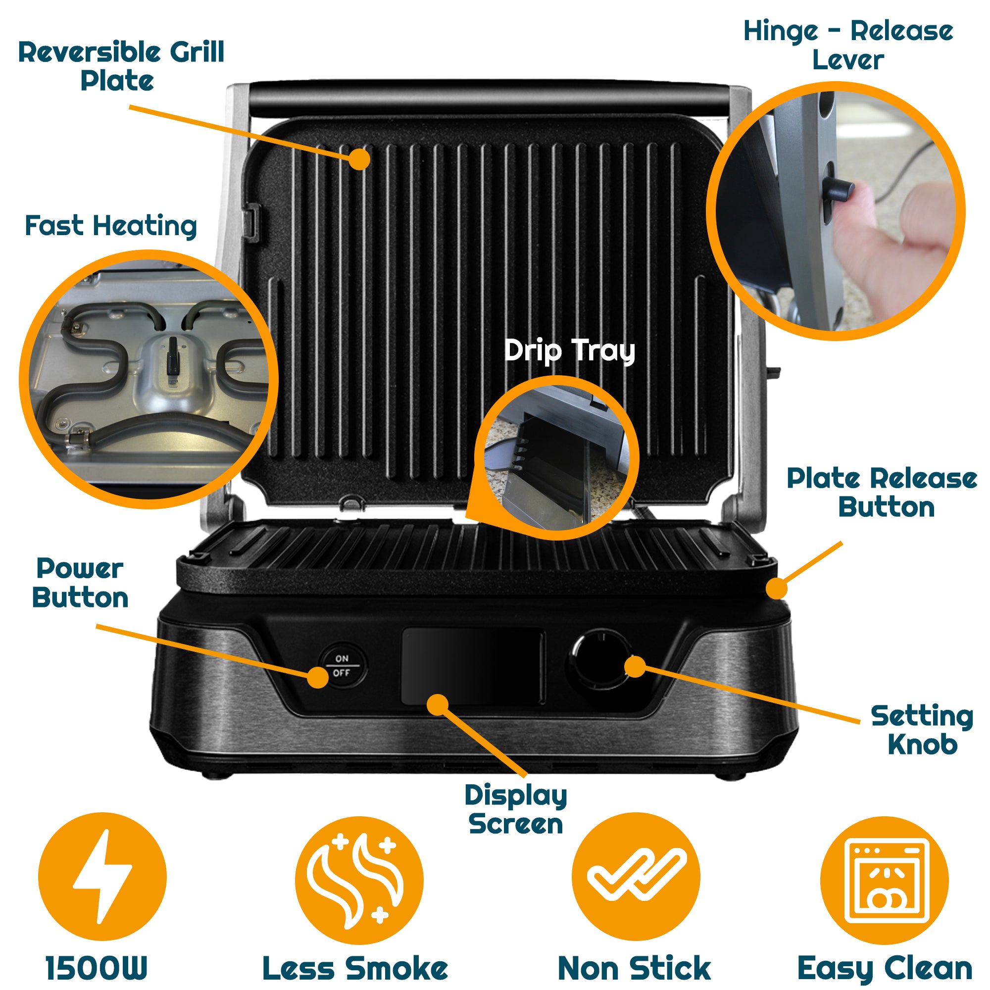 icucina® indoor griddle grill combo